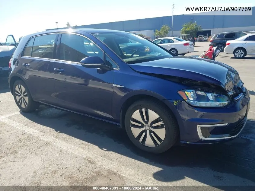 2018 Volkswagen E-Golf Se VIN: WVWKR7AU7JW907769 Lot: 40467391