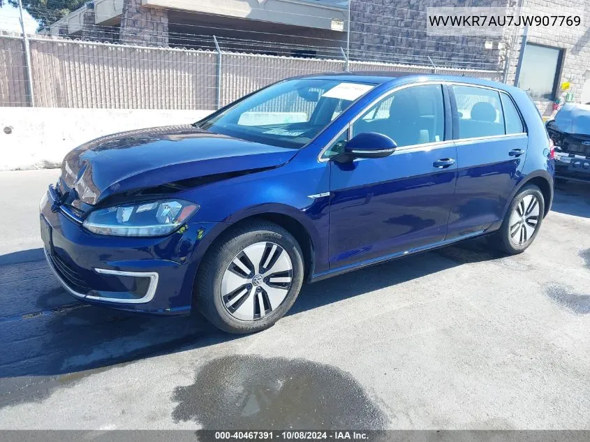 2018 Volkswagen E-Golf Se VIN: WVWKR7AU7JW907769 Lot: 40467391