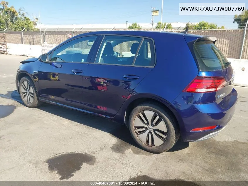 WVWKR7AU7JW907769 2018 Volkswagen E-Golf Se