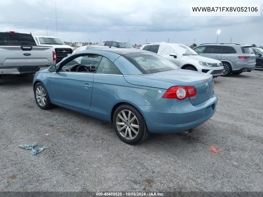 2008 Volkswagen Eos Komfort/Turbo VIN: WVWBA71FX8V052106 Lot: 40489525