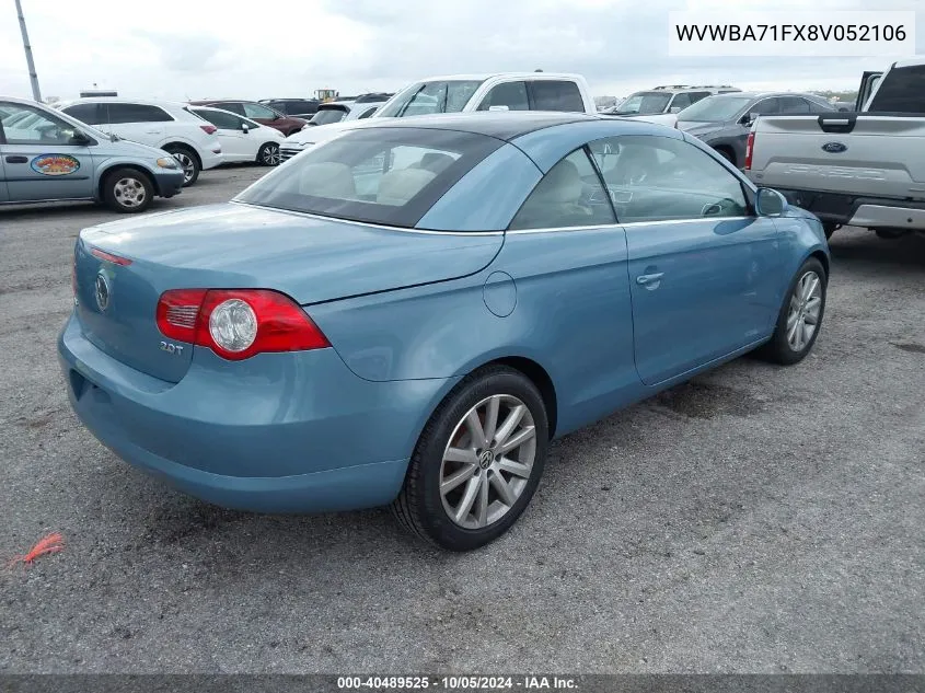 2008 Volkswagen Eos Komfort/Turbo VIN: WVWBA71FX8V052106 Lot: 40489525