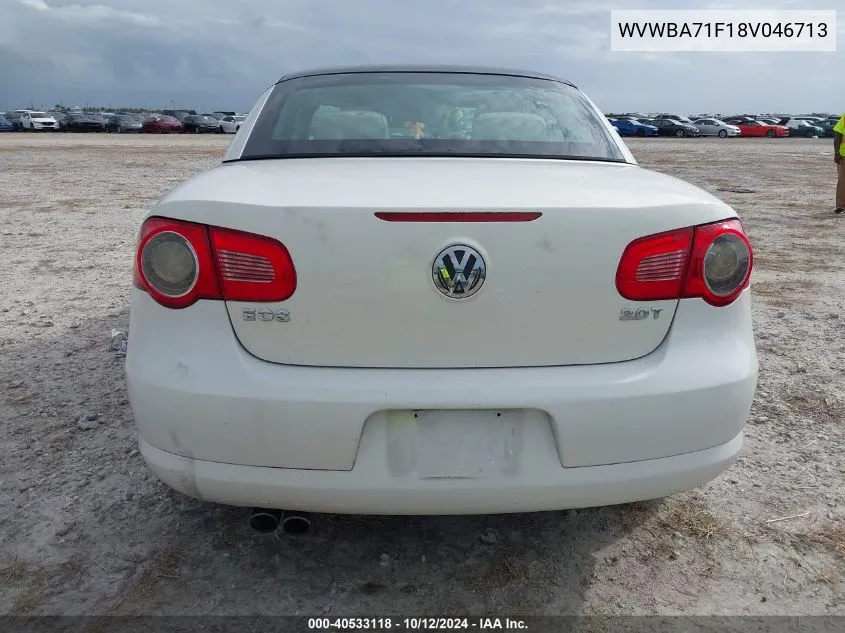 2008 Volkswagen Eos Komfort VIN: WVWBA71F18V046713 Lot: 40533118