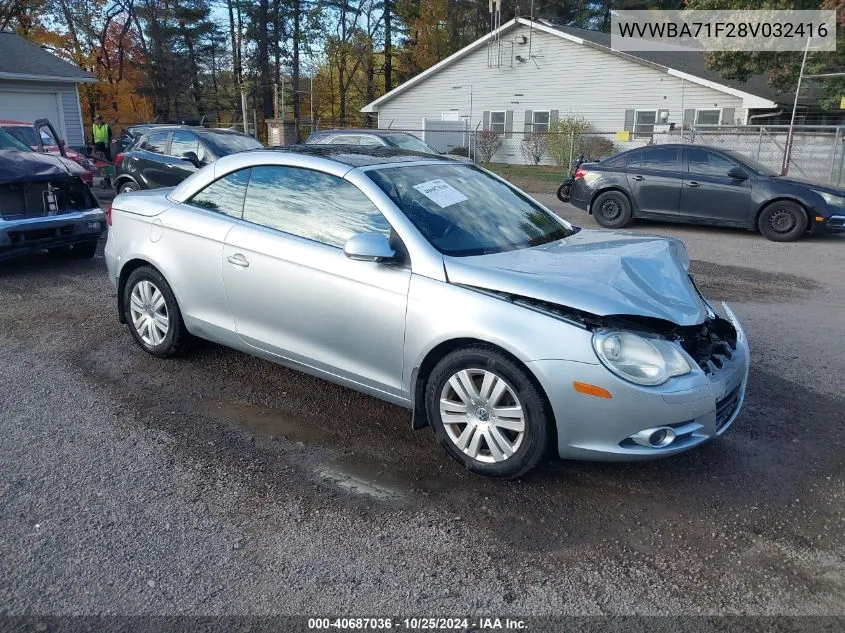 2008 Volkswagen Eos Turbo VIN: WVWBA71F28V032416 Lot: 40687036