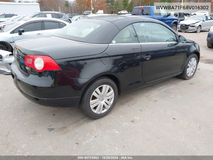 2008 Volkswagen Eos Komfort VIN: WVWBA71F68V016302 Lot: 40703503