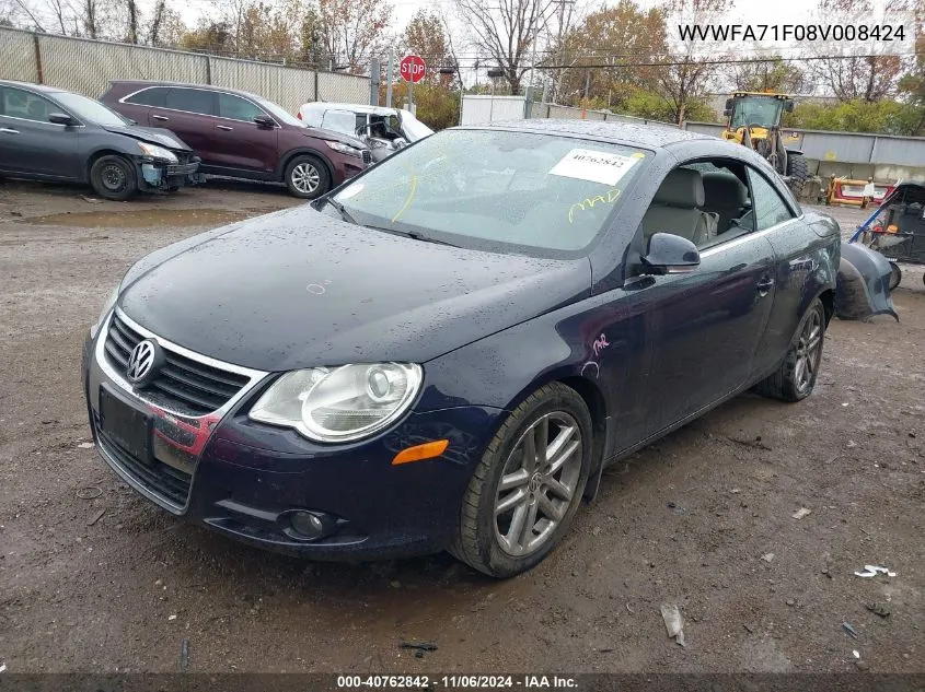 2008 Volkswagen Eos Lux VIN: WVWFA71F08V008424 Lot: 40762842