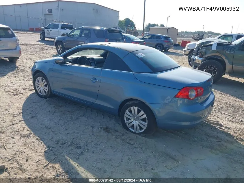 2009 Volkswagen Eos Komfort VIN: WVWBA71F49V005932 Lot: 40078142