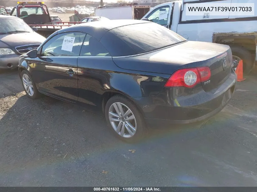 2009 Volkswagen Eos Komfort VIN: WVWAA71F39V017033 Lot: 40761632