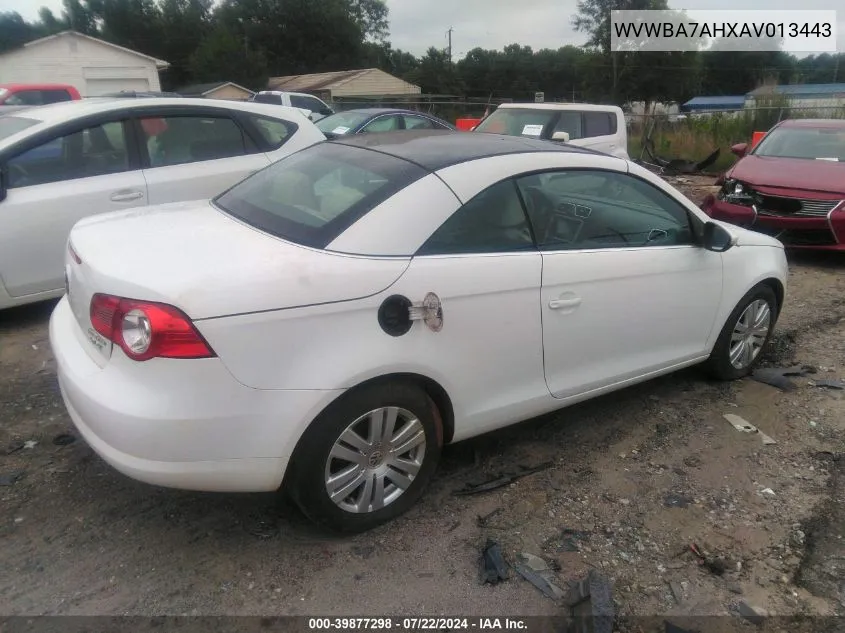 2010 Volkswagen Eos Komfort VIN: WVWBA7AHXAV013443 Lot: 39877298