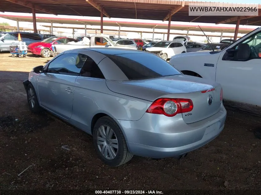 WVWBA7AHXAV022966 2010 Volkswagen Eos Turbo/Komfort