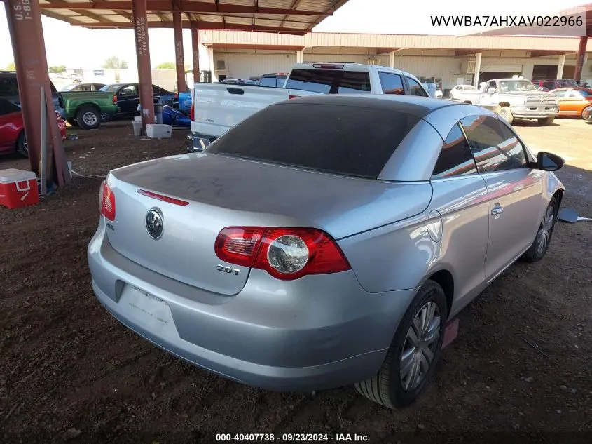 WVWBA7AHXAV022966 2010 Volkswagen Eos Turbo/Komfort