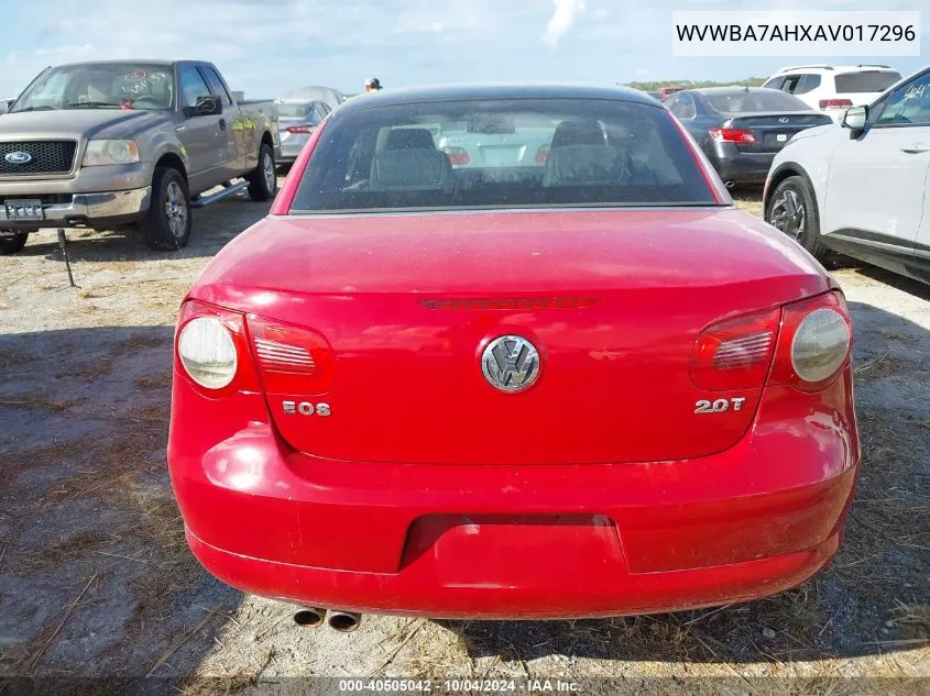 2010 Volkswagen Eos Komfort VIN: WVWBA7AHXAV017296 Lot: 40505042