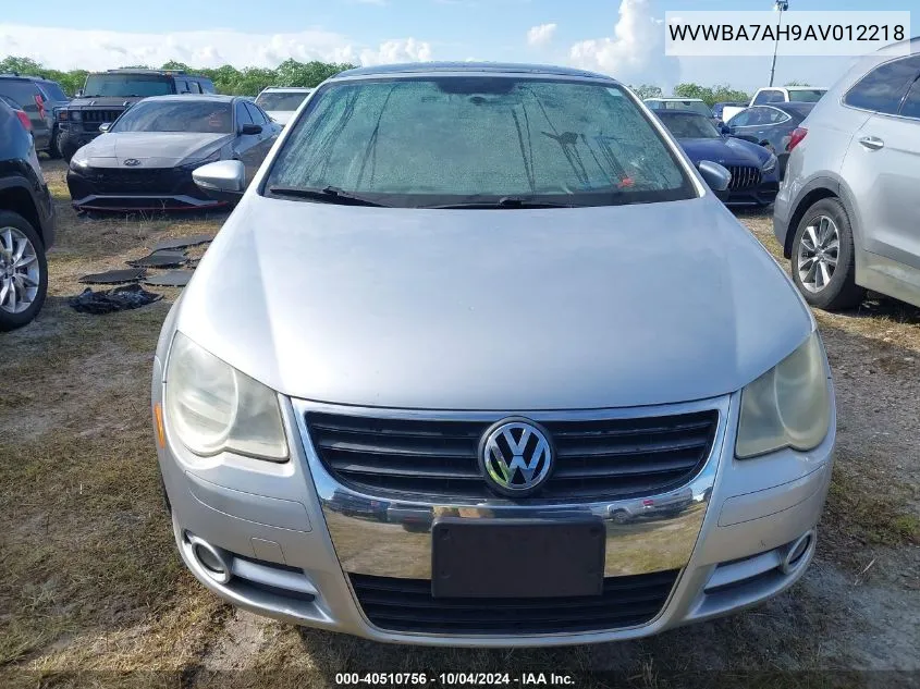 2010 Volkswagen Eos Komfort VIN: WVWBA7AH9AV012218 Lot: 40510756