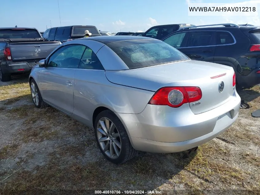 2010 Volkswagen Eos Komfort VIN: WVWBA7AH9AV012218 Lot: 40510756