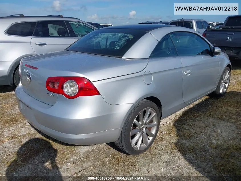 2010 Volkswagen Eos Komfort VIN: WVWBA7AH9AV012218 Lot: 40510756