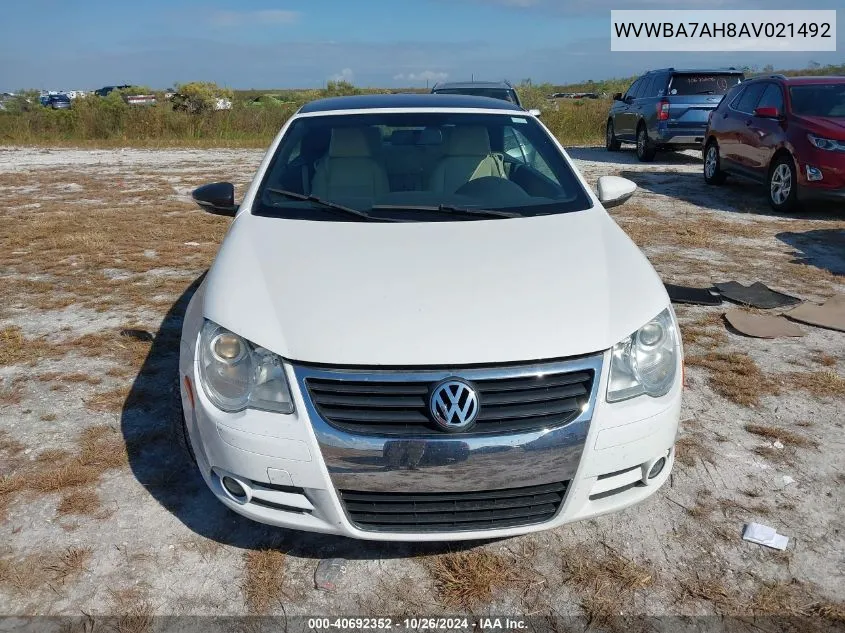 2010 Volkswagen Eos Komfort VIN: WVWBA7AH8AV021492 Lot: 40692352