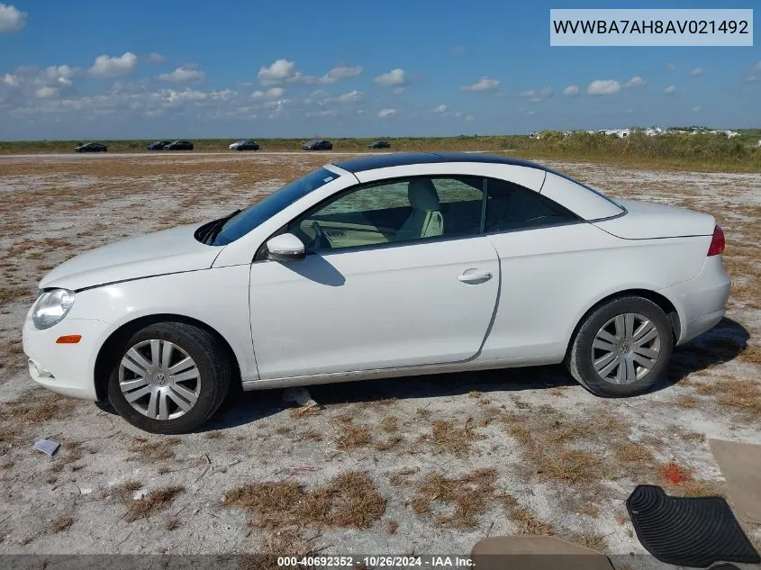 2010 Volkswagen Eos Komfort VIN: WVWBA7AH8AV021492 Lot: 40692352