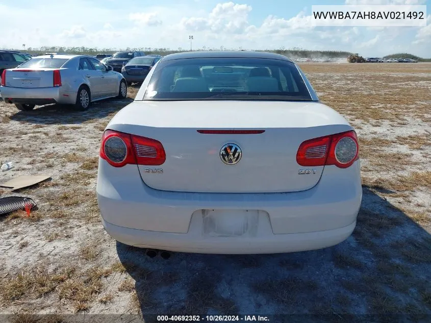 2010 Volkswagen Eos Komfort VIN: WVWBA7AH8AV021492 Lot: 40692352