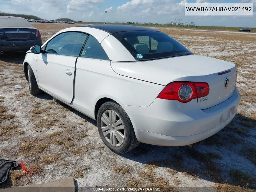 2010 Volkswagen Eos Komfort VIN: WVWBA7AH8AV021492 Lot: 40692352