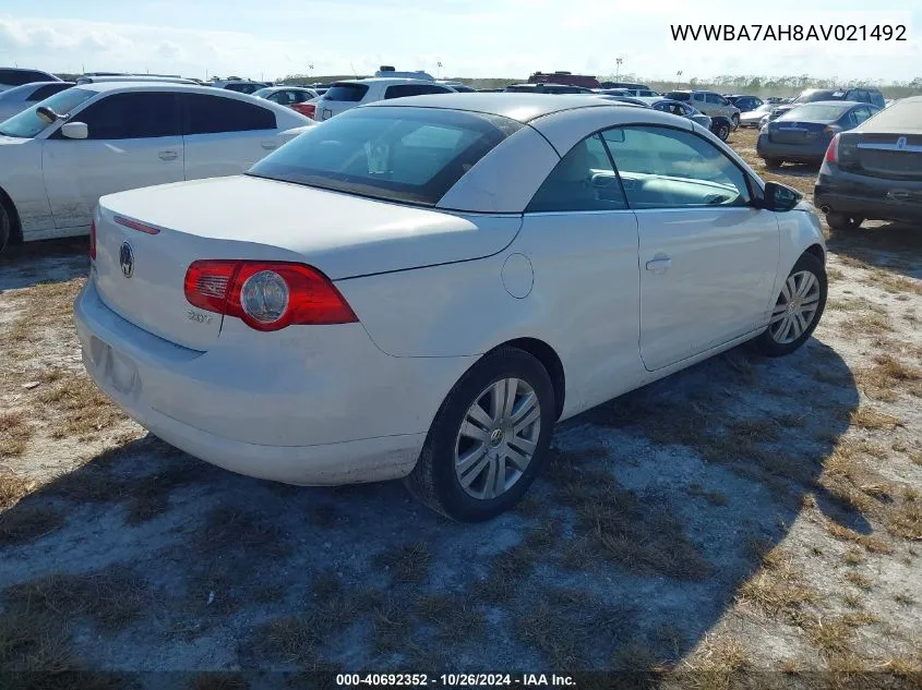 2010 Volkswagen Eos Komfort VIN: WVWBA7AH8AV021492 Lot: 40692352