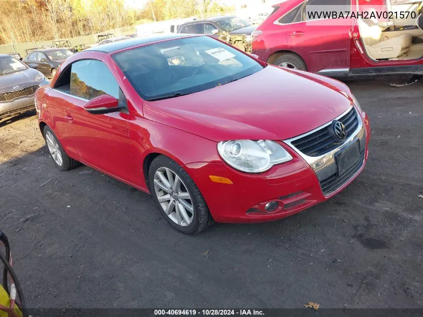 2010 Volkswagen Eos Komfort VIN: WVWBA7AH2AV021570 Lot: 40694619