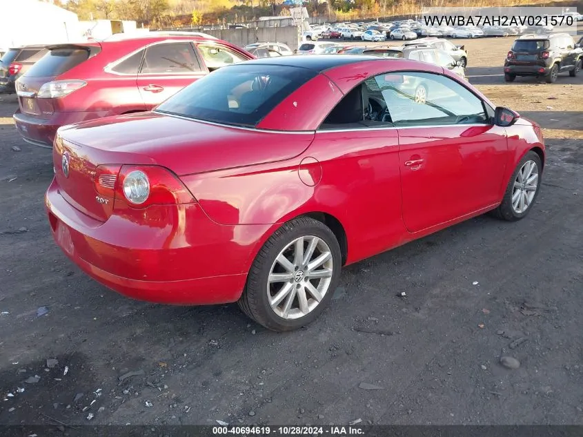 2010 Volkswagen Eos Komfort VIN: WVWBA7AH2AV021570 Lot: 40694619