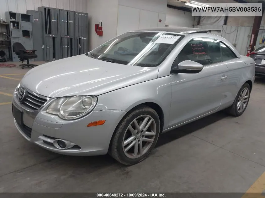 2011 Volkswagen Eos Lux VIN: WVWFW7AH5BV003536 Lot: 40548272