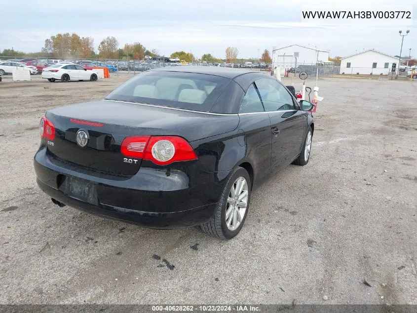 2011 Volkswagen Eos Komfort VIN: WVWAW7AH3BV003772 Lot: 40628262