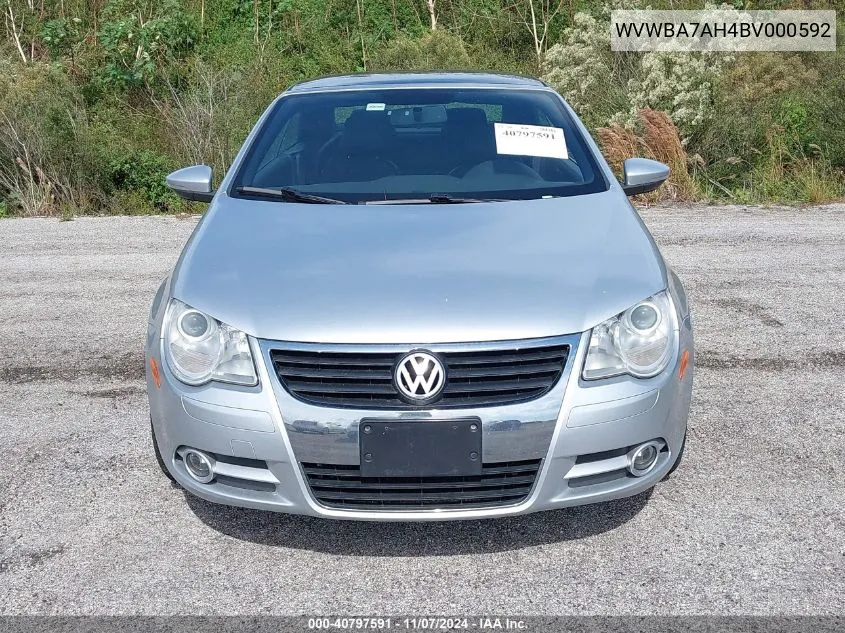 2011 Volkswagen Eos Komfort VIN: WVWBA7AH4BV000592 Lot: 40797591