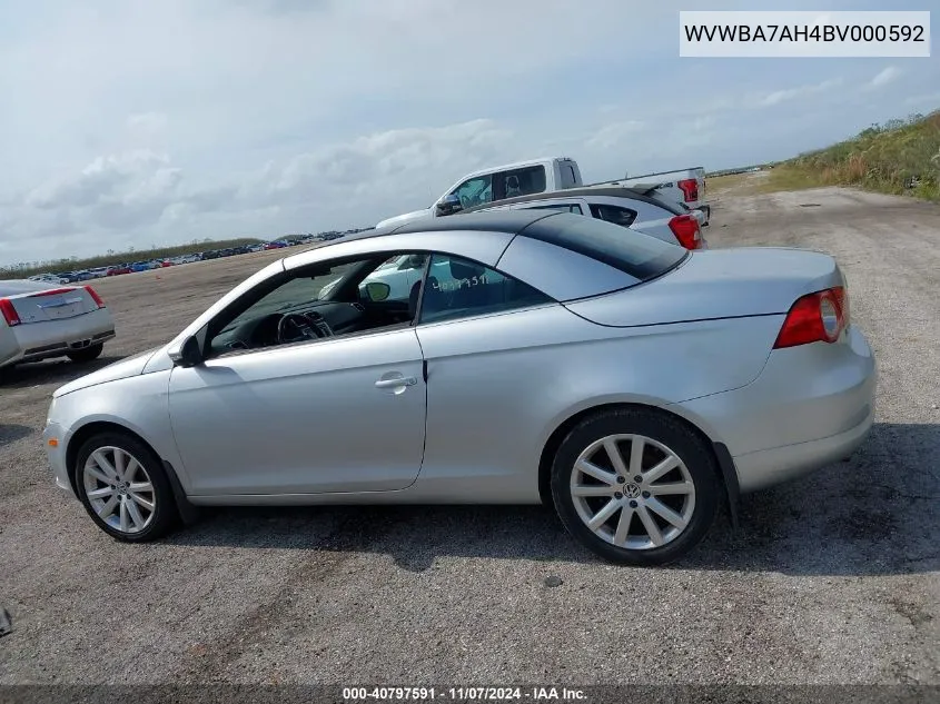 2011 Volkswagen Eos Komfort VIN: WVWBA7AH4BV000592 Lot: 40797591