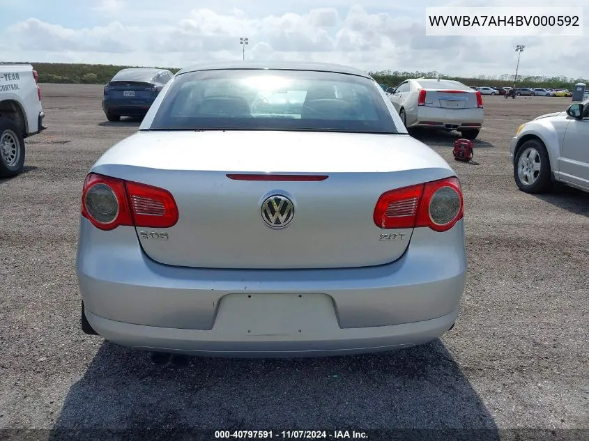 2011 Volkswagen Eos Komfort VIN: WVWBA7AH4BV000592 Lot: 40797591