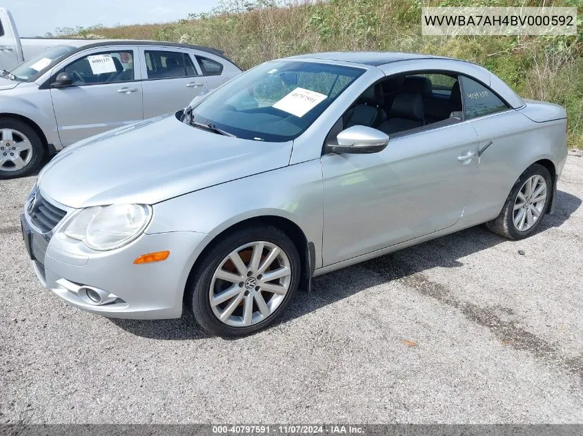 2011 Volkswagen Eos Komfort VIN: WVWBA7AH4BV000592 Lot: 40797591