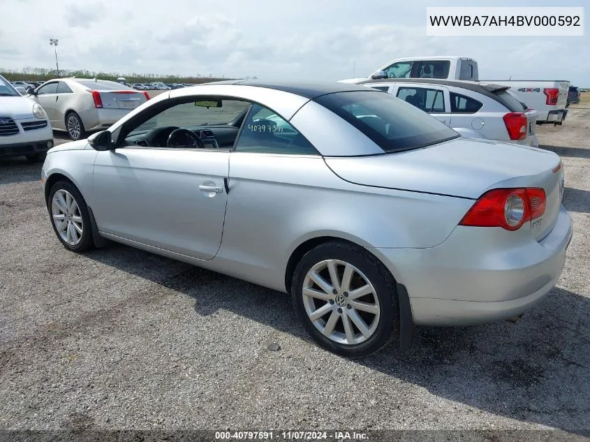 2011 Volkswagen Eos Komfort VIN: WVWBA7AH4BV000592 Lot: 40797591