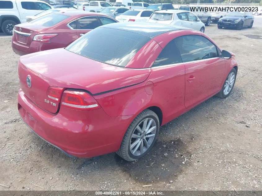 2012 Volkswagen Eos Komfort VIN: WVWBW7AH7CV002923 Lot: 40082261