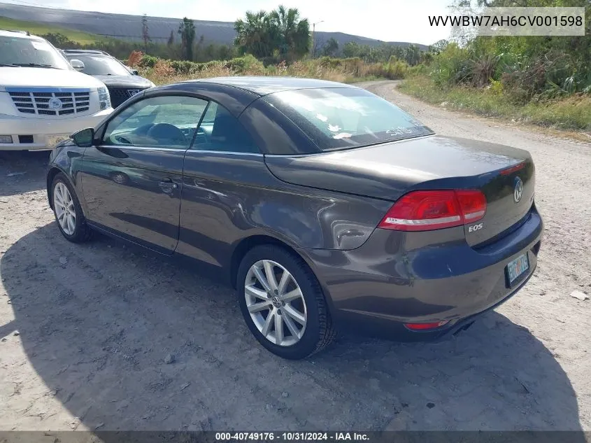 2012 Volkswagen Eos Komfort VIN: WVWBW7AH6CV001598 Lot: 40749176