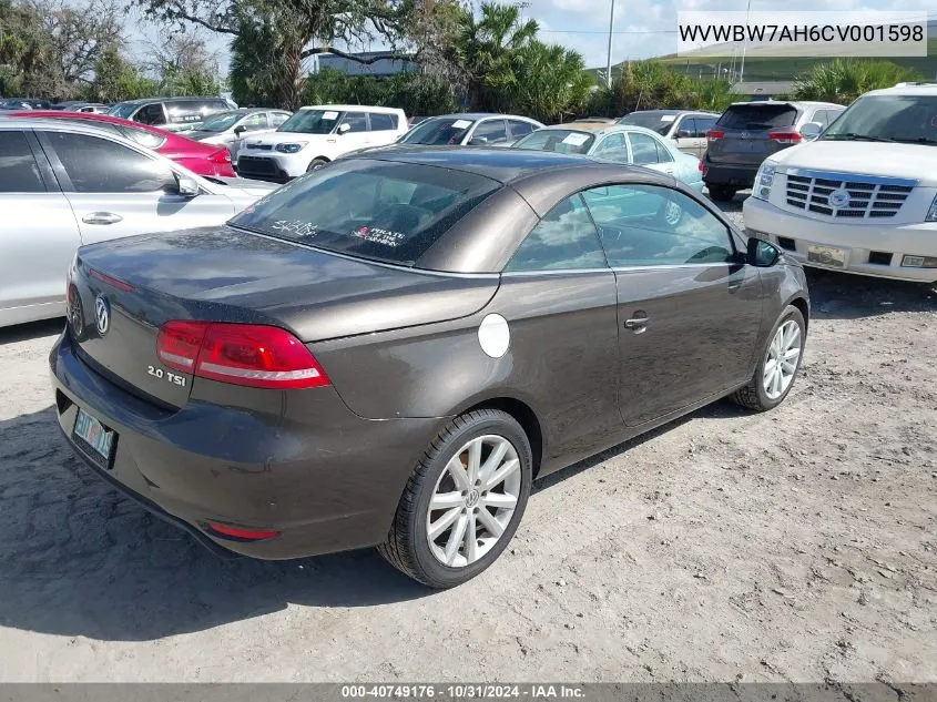 2012 Volkswagen Eos Komfort VIN: WVWBW7AH6CV001598 Lot: 40749176