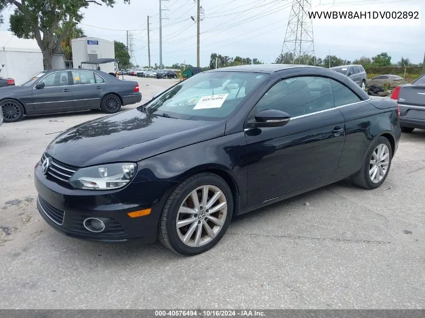 2013 Volkswagen Eos Komfort VIN: WVWBW8AH1DV002892 Lot: 40576494