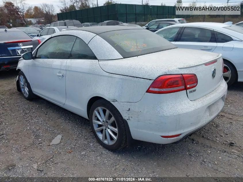 2013 Volkswagen Eos Komfort VIN: WVWBW8AHXDV005502 Lot: 40767822