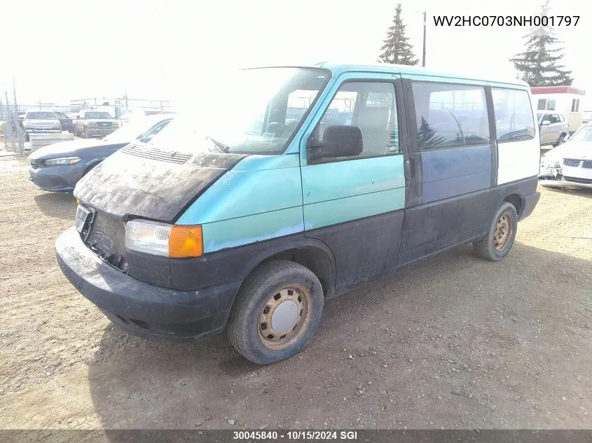 1992 Volkswagen Eurovan Cl VIN: WV2HC0703NH001797 Lot: 30045840