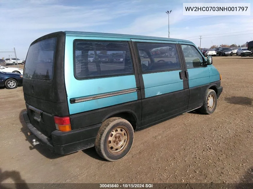 1992 Volkswagen Eurovan Cl VIN: WV2HC0703NH001797 Lot: 30045840