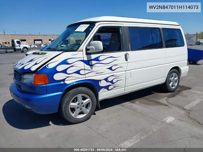 2001 Volkswagen Eurovan Mv VIN: WV2NB47011H114073 Lot: 40281753