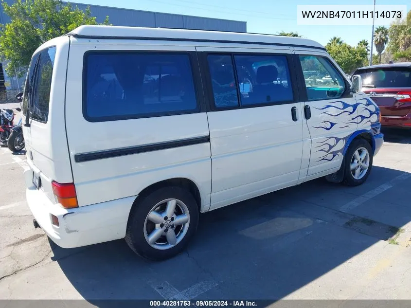 2001 Volkswagen Eurovan Mv VIN: WV2NB47011H114073 Lot: 40281753