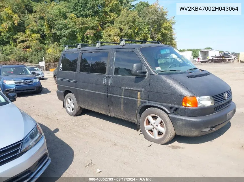 2002 Volkswagen Eurovan Gls VIN: WV2KB47002H043064 Lot: 40352789