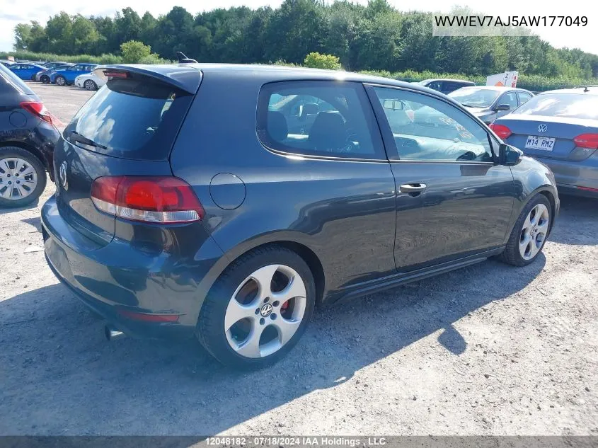 2010 Volkswagen Golf Gti VIN: WVWEV7AJ5AW177049 Lot: 12048182