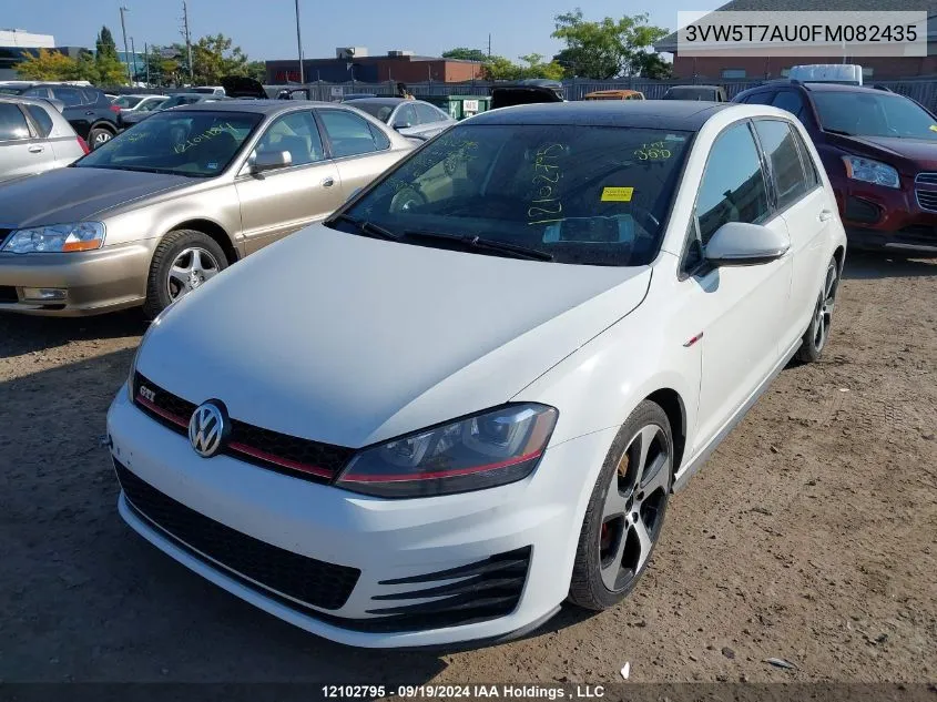 2015 Volkswagen Golf Gti VIN: 3VW5T7AU0FM082435 Lot: 12102795