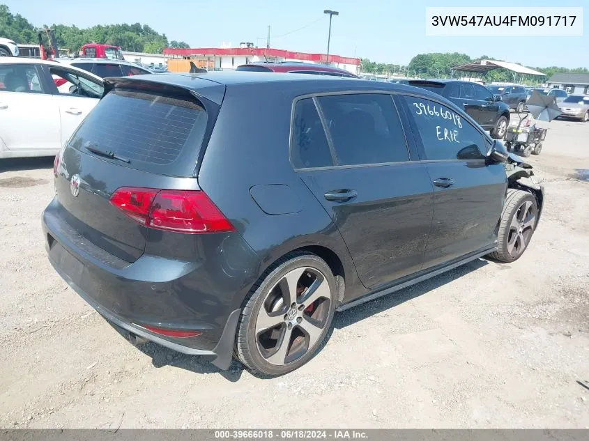 3VW547AU4FM091717 2015 Volkswagen Golf Gti 2.0T Autobahn W/Performance Package 4-Door