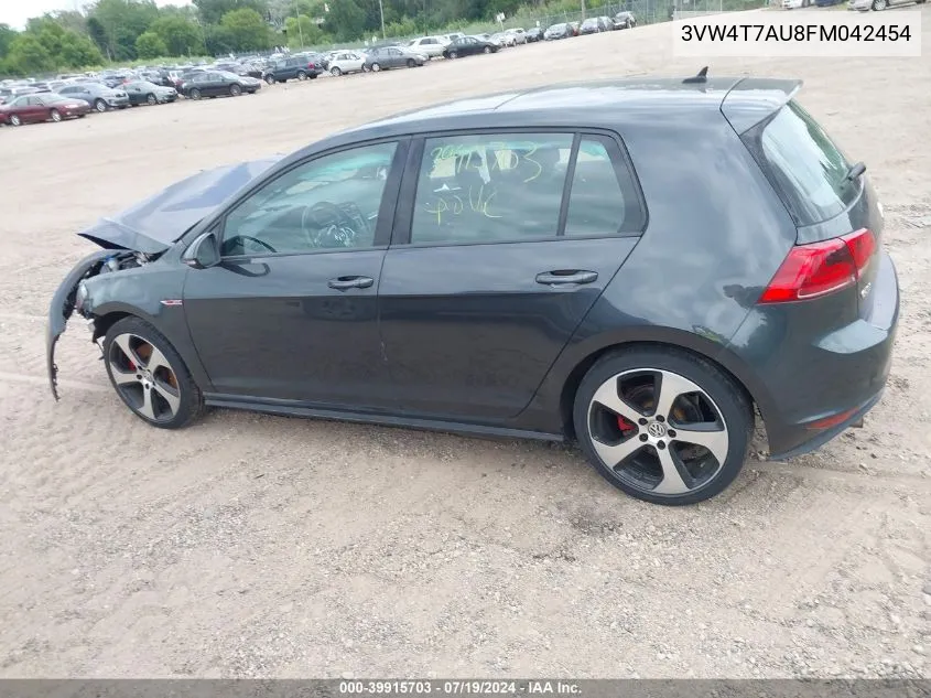 2015 Volkswagen Golf Gti 2.0T Se 4-Door VIN: 3VW4T7AU8FM042454 Lot: 39915703