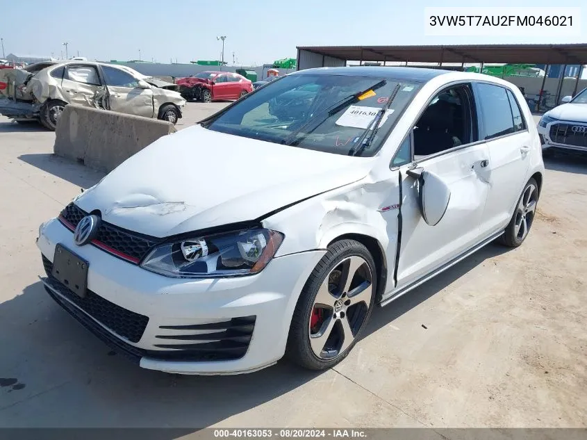 3VW5T7AU2FM046021 2015 Volkswagen Golf Gti 2.0T Se 4-Door