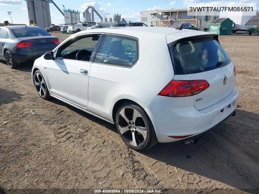 3VWTT7AU7FM086571 2015 Volkswagen Golf Gti 2.0T Se 2-Door