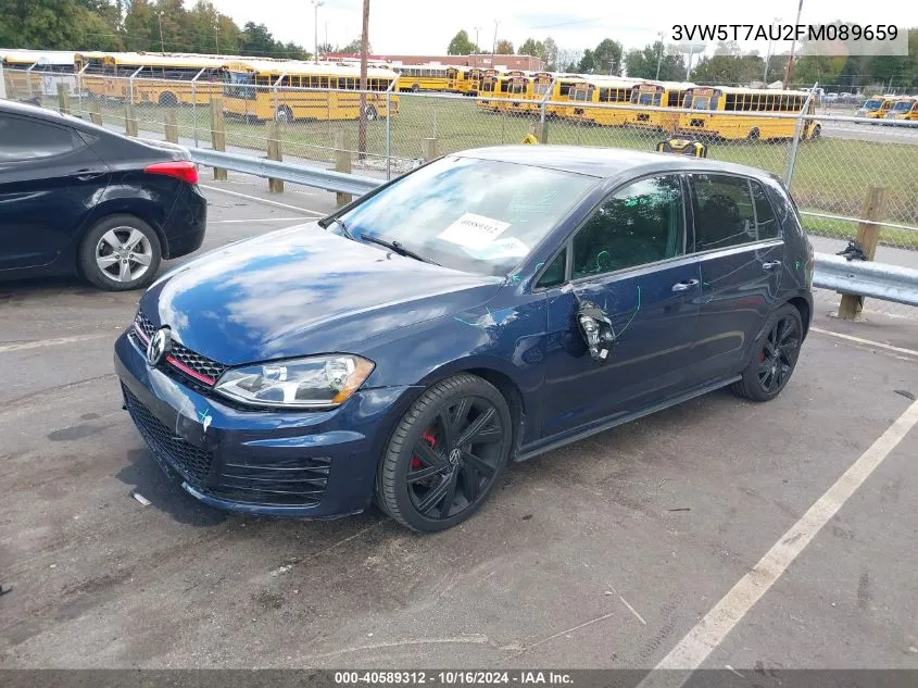 2015 Volkswagen Golf Gti 2.0T S 4-Door VIN: 3VW5T7AU2FM089659 Lot: 40589312