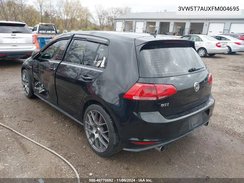 2015 Volkswagen Golf Gti 2.0T Autobahn 4-Door VIN: 3VW5T7AUXFM004695 Lot: 40770592